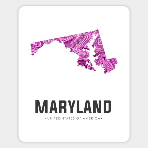 Maryland state map abstract pink Magnet by StudioGrafiikka